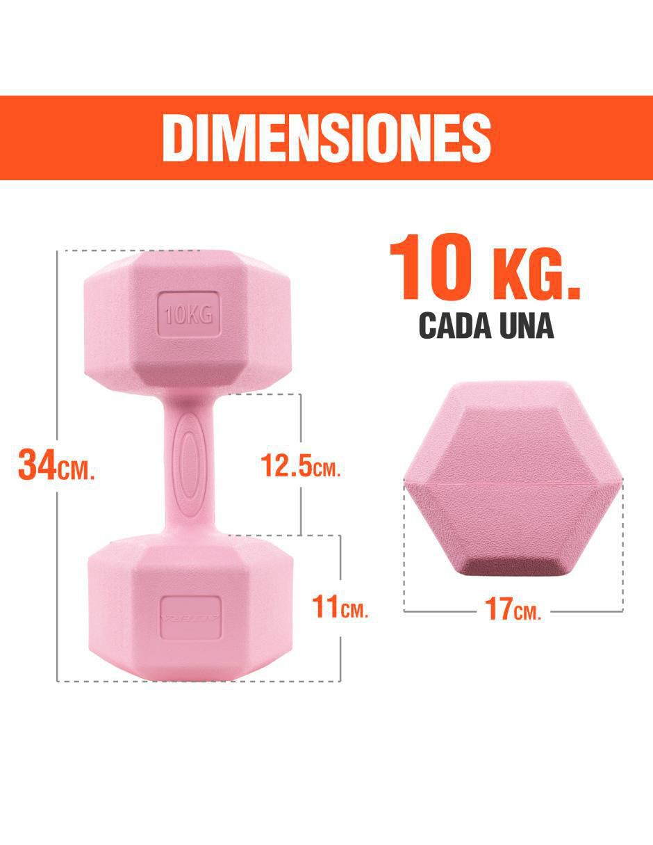Set mancuernas de peso fijo 20 kg 2 piezas 6