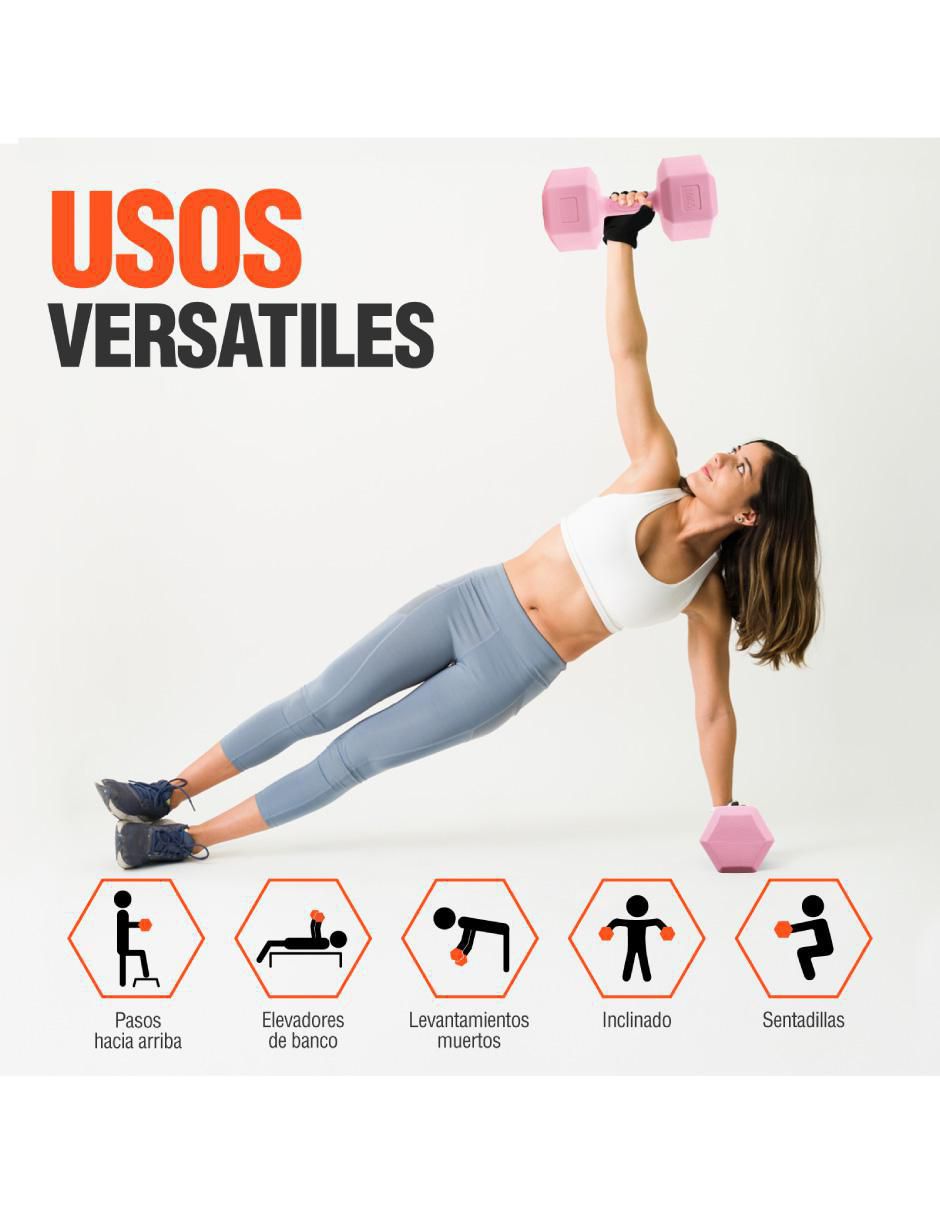 Set mancuernas de peso fijo 20 kg 2 piezas 4