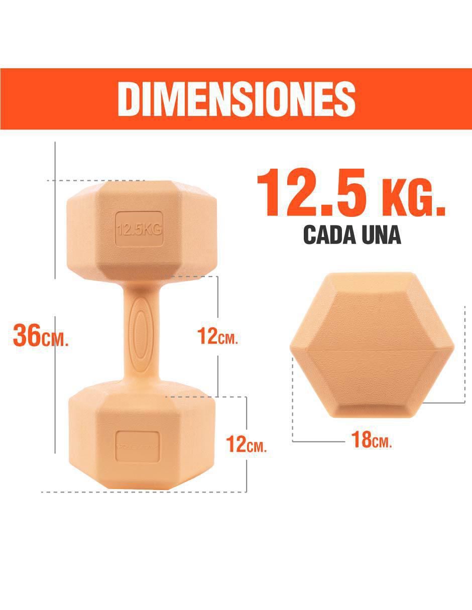 Set mancuernas de peso fijo 25 kg 2 piezas 6
