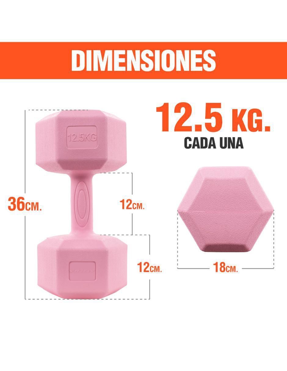 Set mancuernas de peso fijo 25 kg 2 piezas 6