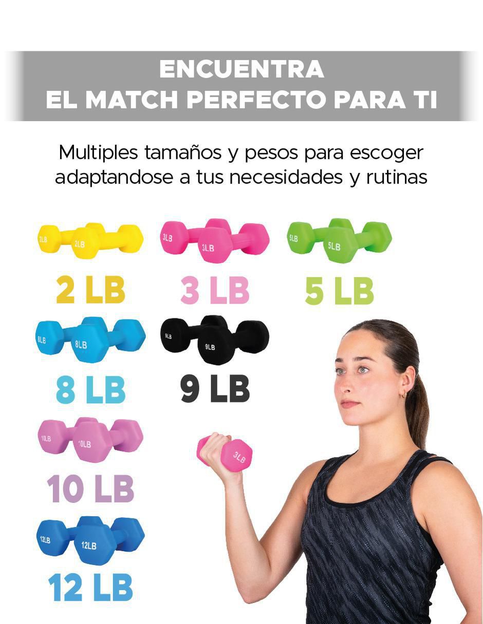 Set mancuernas de peso fijo 2.7 kg 2 piezas 5