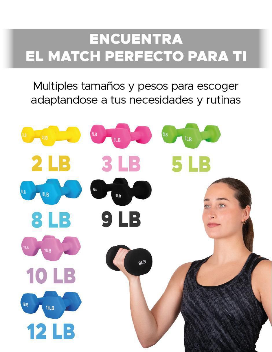 Set mancuernas de peso fijo 4 kg 2 piezas 7