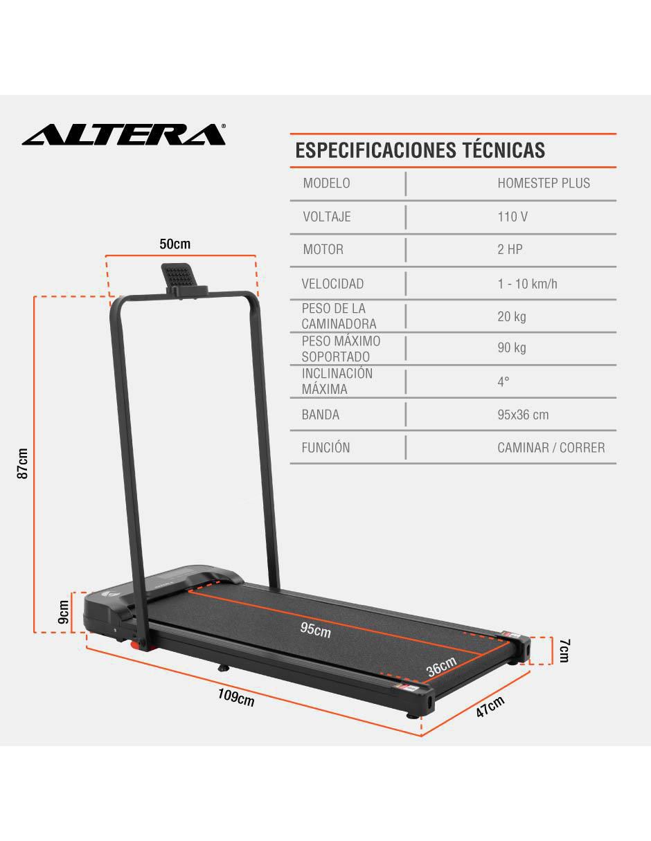 Caminadora casera Homestep Plus plegable 10