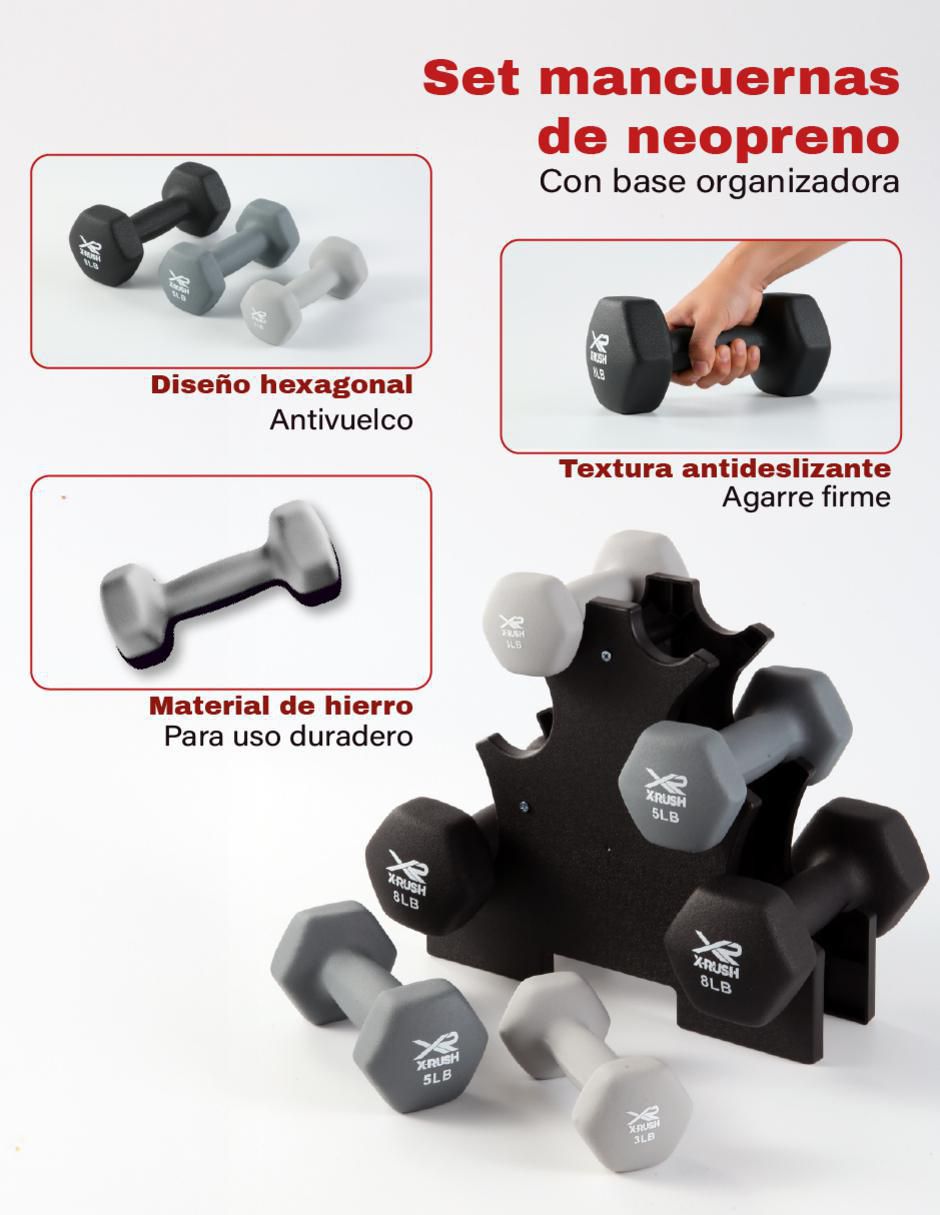 Set mancuernas de peso fijo diferentes pesos 6 piezas 3