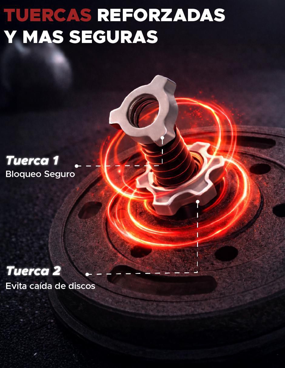 Set mancuernas de peso variable 15 kg 15 piezas 2
